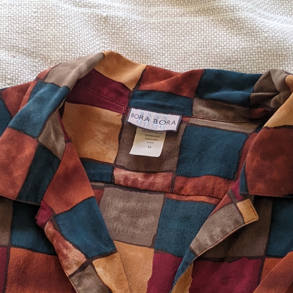 Bora Bora Vintage Silk Button Down Shirt